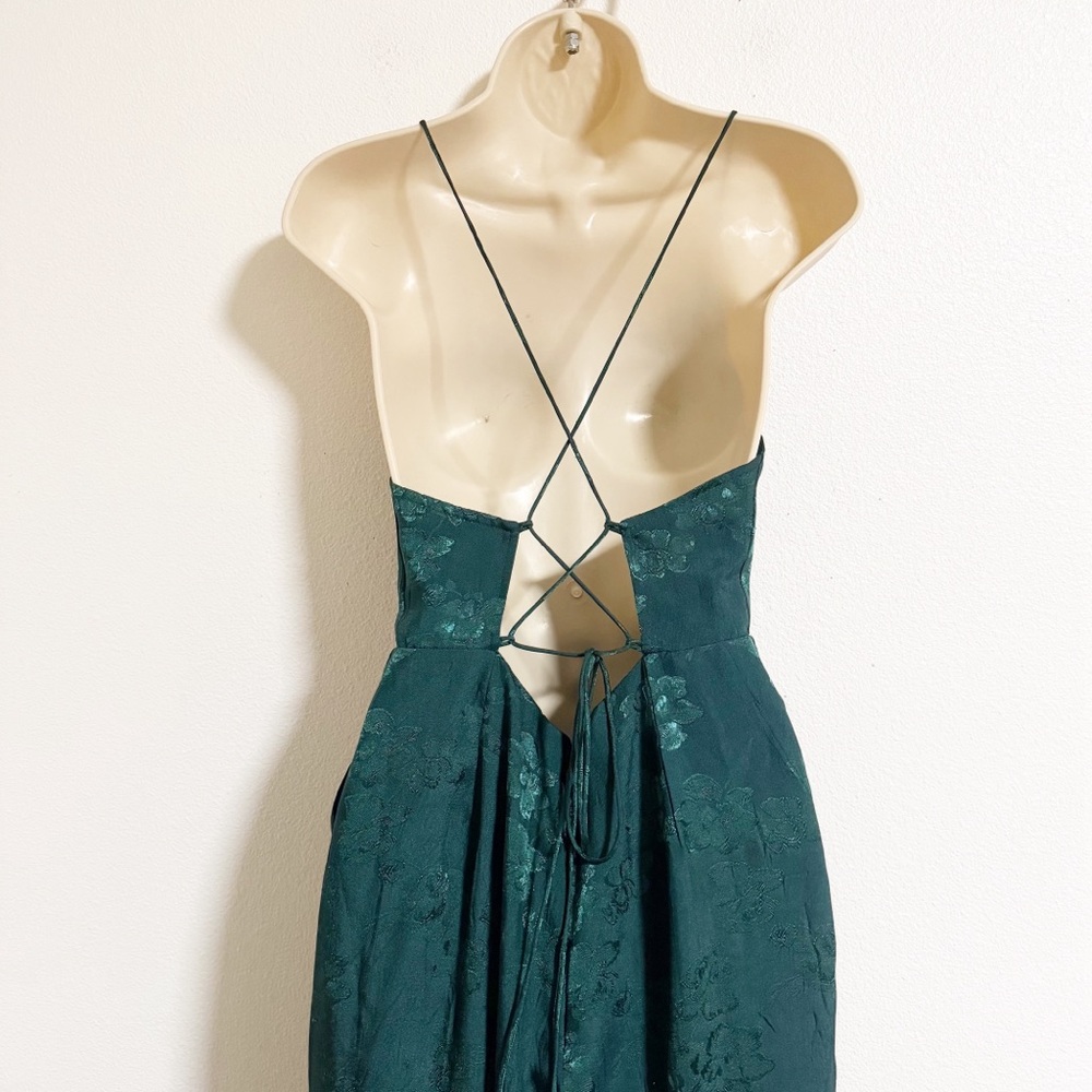 Urban Outfitters Jacquard Floral Satin Strappy Jumpsuit - Picture 5 of 9